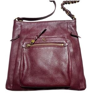 Elliot Lucca Gwen burgundy pebbled leather crossbody purse